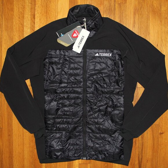 Adidas Terrex Xperior Varilite Hybrid Primaloft Hiking Jacket Mens M Black - Picture 1 of 8